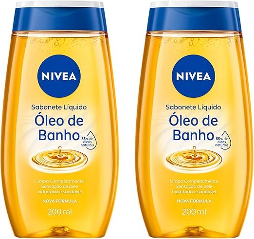 NIVEA KIT Sabonete Líquido Óleo de Banho 200ml - 2 Unidades