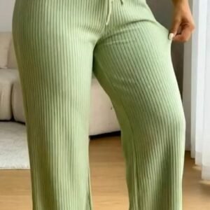 Calça Pantalona Feminina Tecido texturado ✨