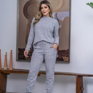 Conjunto Tricot Mousse Blusa Mullet Calça 🧶✨