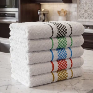 Kit 6 Panos de Prato Jacquard 45x70 Atoalhado Toalha Copa Felpudo