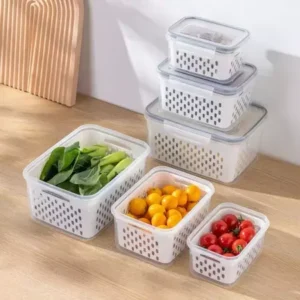 Kit6 Recipientes para separar e conservar frutas e verduras