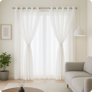 Cortina 4,00 X 2,80 P/quarto E Sala Voil C/ Forro Microfibra