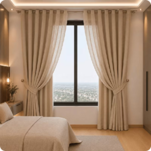 Cortina Voil Linho Com Forro Blackout Grosso LUXO MODERNO